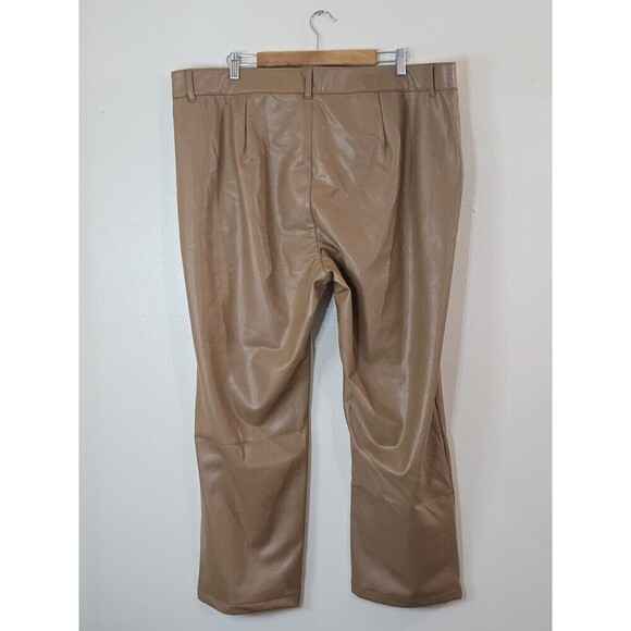 Abercrombie & Fitch Faux Leather Pants Womens Plus Size 36 22 Wide Leg Tailored - Picture 5 of 10